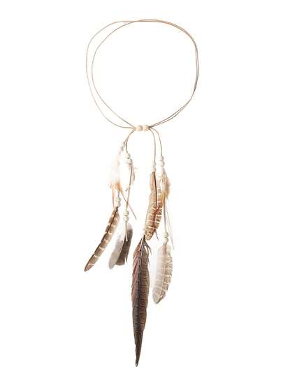 1Pc Boho Feather Headband For Women, Hippie Hair Accessories With Tassels And Beads, Headdress For Festivals, Costumes, And Carnival, Brown