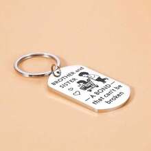 1pc Christmas Gifts For Brother, Big Brother Gifts From Sister, Christmas Stocking Stuffers For Boys Brothers, Funny Big Sister Little Brother Gifts, Valentines Day Gifts For Brother From Sister - Silver - View 2