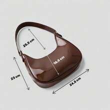 Santorini handbag Women's Baguette Bag, Spacious, Beautiful, Medium-Sized, Stylish, Casual Shoulder Bag - 巧克力棕 - 查看 2
