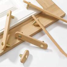 Walnut Solid Wood Cabinet Handles, Wooden Cabinet Handles, Solid Wood Drawer Pulls, Modern Solid Wood Cabinet Handles, Suitable For Kitchen, Cabinets And Drawers - Multicolor - View 4