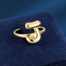 1pc Minimalist Letter Design Adjustable Open Ring For Women - Multicolor - View 42