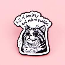 1枚卡通动物胸针，猫狗水獭珐琅翻领别针，可爱徽章，可别在背包和衣服上。 - 彩色 - 查看 7