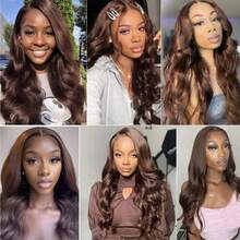 PQL 8-16 Inch 200% Density Wavy Body Wave Lace Front Wigs With Breathable Cap, Brazilian Remy Human Hair Wigs HD Lace Frontal Human Hair Wigs Human Blended Hair For Women, Elegant Natural Hairstyles - S4 - View 11