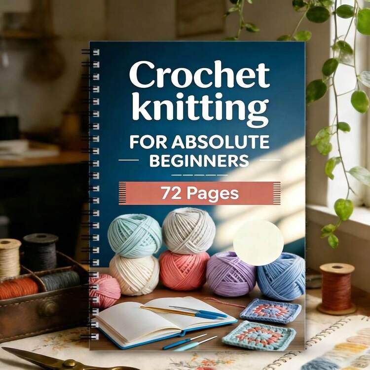 Beginner Crochet: Includes A Learning Guide Book With Basic Crochet Stitches And Simple Crochet Projects, A Spiral Notebook For Planning, And A Yarn Storage Organizer Tool For Knitting And Crocheting Enthusiasts, A Portable Crochet Project Planner - Rectangle - View 6