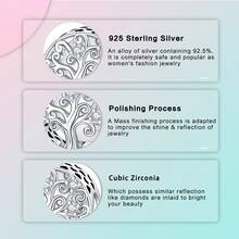1pc S925 Silver Plated Copper Life Tree Bead Pendant, Couples/Best Friends Matching, Romantic Gift For Valentine's Day, Anniversary, Birthday, Versatile Daily Wear - Mixed Colors - View 10