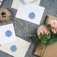 20张蓝色自粘桉树蜡封贴纸，适用于礼品、婚礼请柬、信封封口 - Eucalyptus-藍色 - 查看 9