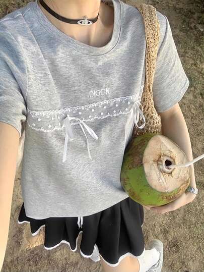 女士宽松时尚短袖T恤，夏季穿着更显身材