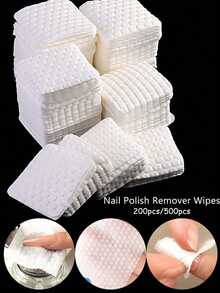 1000/500pcs Nail Wipes - Professional Lint-Free Nail Polish Remover Pads, UV Gel Cleansing Tissues, Unscented Manicure Prep And Finish Nail Art Cleaning Tool - Multicolor - View 2