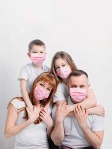 50pcs Disposable Face Masks, 3-Layer Design, Specially Made For Women - Multicolor - View 5