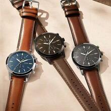 Fossil Men's Quartz Leather Three-Hand Watch, Stainless Steel Case/Scratch-Resistant Glass FS5279/FS5280/FS5338/FS5436 - Light Brown - View 5