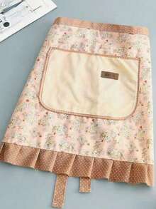 1件防水防油帆布围裙 - 花卉图案，可调节腰带，透气面料，新款厨房家用烹饪防油防污围裙 - 彩色 - 查看 14