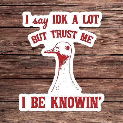 1 ملصق "أقول لا أعرف كثيرًا لكن أنا أعرف"، ملصق لابتوب مضحك بشكل بطة، ملصق بطة ساخر، هدية حيوان ساخرة، ملصق زجاجة مياه قابل للإزالة والالصاق، ملصق كوب مقاوم بشكل بطة، ملصق دفتر مضحك متداول، هدية مثالية للأصدقاء الساخرين، ملصق سيارة بطة مضحك، ملحق لابتوب ساخر سهل التطبيق، ملصق زجاجة مياه بطة حمراء، ملصق كمبيوتر مقاوم من الفينيل، ديكور دفتر بطة ساخرة، ملصق كوب بطة مضحك، ملصق سيارة بطة "أنا أعرف"