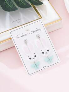 1 Đôi bông tai thời trang hình thỏ Phục Sinh và nơ dễ thương dành cho nữ, thích hợp để đeo trong các bữa tiệc ngày lễ và làm quà tặng. - Nhiều màu - Xem 3