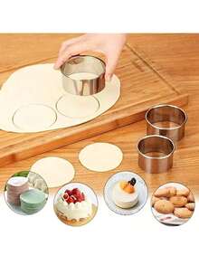 3pcs/Set, Biscuit Pastry Wrap Dough Cutter, Fondant Mold, Cookie Maker, Round Baking Accessories - Multicolor - View 11