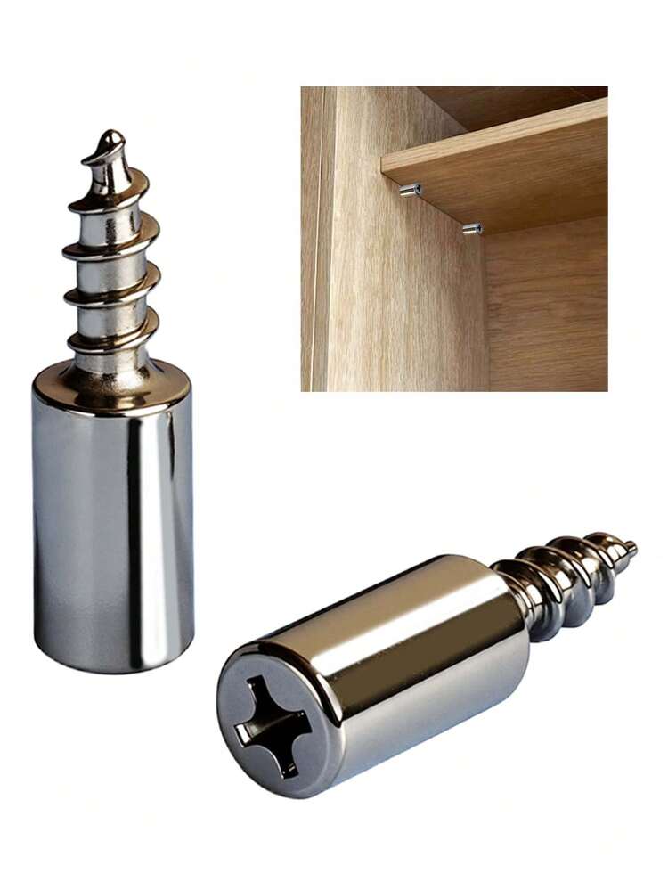 20 pièces Broches de support d'étagère avec vis - Supports d'étagère polyvalents, convenant aux armoires, bibliothèques, penderies et meubles - Installation facile, fixation sécurisée - défaut - Voir 11