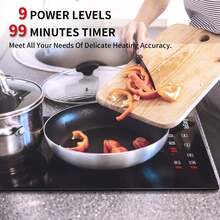 IsEasy Electric Ceramic Hobs Built-In 2 Zone 30cm Touch Control Lock Timer Black Safety - UK Plug(220-240V) - View 9