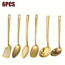 Stainless Steel Practical Tableware Set, Divided Service Spoon, Divided Service Ladle, Flat Spatula, Strainer Spatula, Soup Spoon, Ladle, Hotel & Restaurant Practical Fork & Spoon Service Tableware Set, Home Cooking Utensils - - - View 14