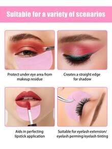 100pcs Disposable Non-Woven Eye Shadow Makeup Sticker Isolation Paper Shield Patches, Eye Shadow Eye Protection Stickers, Eye Shadow Eyeliner Stickers - Multicolor - View 5