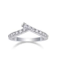 925纯银莫桑石戒指，适合宴会、派对、正式场合、节日、情人节、订婚、婚礼、周年纪念、生日礼物等场合，附带证书 - 銀色 - 查看 9