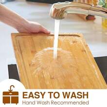 Extra Large Cutting Board, 16\ Bamboo Cutting Boards For Kitchen With Juice Groove And Handles Kitchen Chopping Board For Meat Cheese Board Heavy Duty Serving Tray, L, - 16inchLx10inchW - View 7