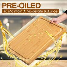 2X-Largess Cutting Board, 20\ Bamboo Cutting Boards For Kitchen With Juice Groove And Handles Kitchen Chopping Board For Meat Cheese Board Heavy Duty Serving Tray, 2XL, - 20 inch dài x 14 inch rộng - Xem 6