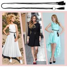Women's Tassel Braided Waist Belt Skinny Handwoven Rope Belt With Ring For Dresses - 1 - View 3