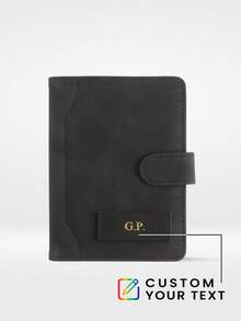 1pc Customized Name Passport Holder Personalized Single Initial Gold Velvet Passport Cover Matte Leather-Like Texture Passport Wallet Handmade Elegant Travel Accessory Gift Holiday Essential Beach Essentials - Multicolor - View 14