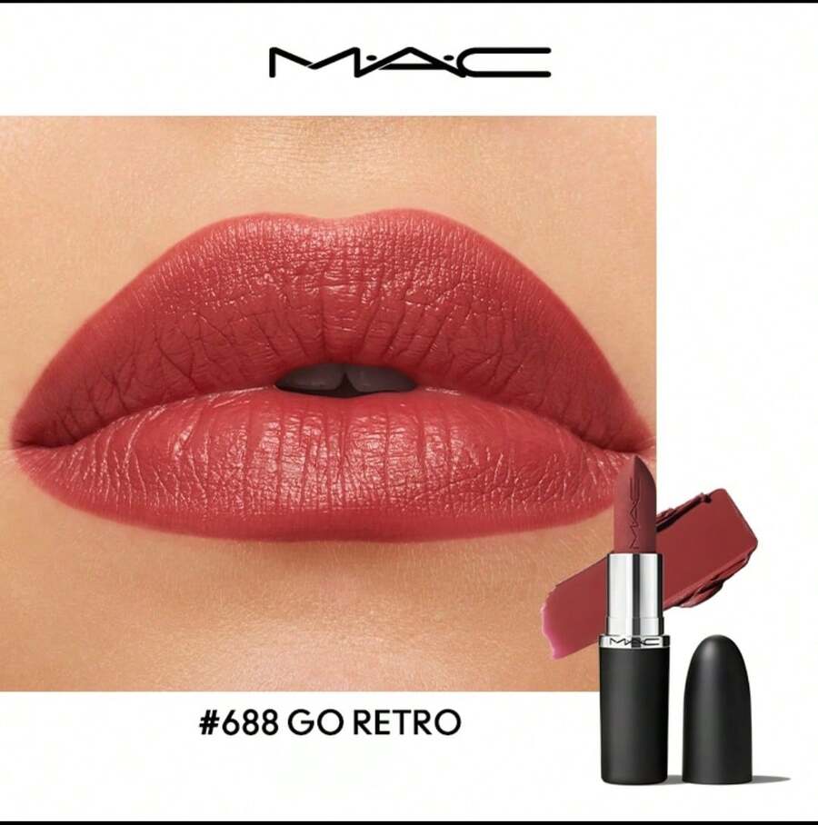 MAC Lipstik Matte Silky M.A.CXIMAL 「100% Asli | Kualitas Resmi」「100% Asli | Kualitas Resmi」「Pigmen Cerah | Tahan Lama 12 Jam」「Sempurna untuk Pesta & Festival」「Tahan Air & Anti Luntur」「Cocok untuk Semua Warna Kulit」 - 688 Pergi Retro - View 1