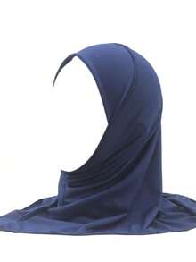 1件装 女童8-12岁纯色优雅长款围巾披肩，闪亮水钻头巾，防晒头巾，伊斯兰头巾，适合春夏佩戴 - 1PC - 查看 16