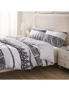 現代風雙面 3D 數位印花床品 2/3 件組（含1被套+1/2枕套） -多色多款多尺寸-多圖案輕奢四季通用被套枕套，柔軟舒適，適用於臥室及客房多場景，情人節禮物，新年節日送禮首選 - 8# - 查看 4