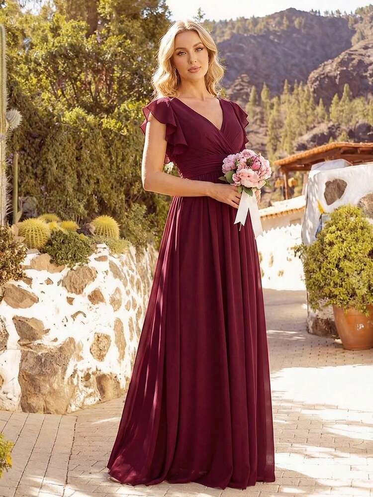 burgundy bridesmaid dress bouquet Tuscany Burgundy Pink - Bridesmaid Bouquet