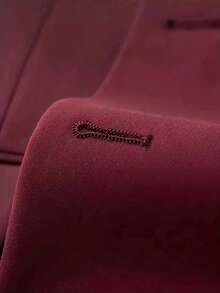 Men's 2 Piece Suit, Wedding, Business, Casual Suit Set - Pure Color Slim-Fit Business Suit Coat   Classic Trousers, Wine Red Color, Long Sleeves, Button Details, Elegant And Atmospheric Style, Non-Elastic Fabric - 酒紅色 - 查看 11
