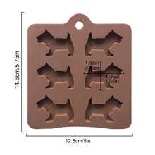 1pc Silicone Candy Chocolate Mold, Dog Shaped Ice Cube Tray, Baking Tray, Kitchen Accessories - Brown - View 6