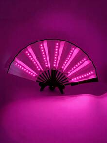 1pc Carnival Foldable LED Light Up Hand Fan, Colorful Lighting Handheld Fan (With Battery) - Party Gift, Performance, Wedding, Birthday, Home Decor, Nightclub, Glow Party Supplies, Japanese Clap Stick, Music Festival, Amusement Equipment, Halloween Party, Autumn Decor, Cosplay, Luminous - Luminous Fan - View 14