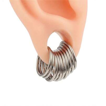 10 piezas Anillos de aro de segmento de acero inoxidable para perforación de cartílago, trago, hélice, labio y nariz