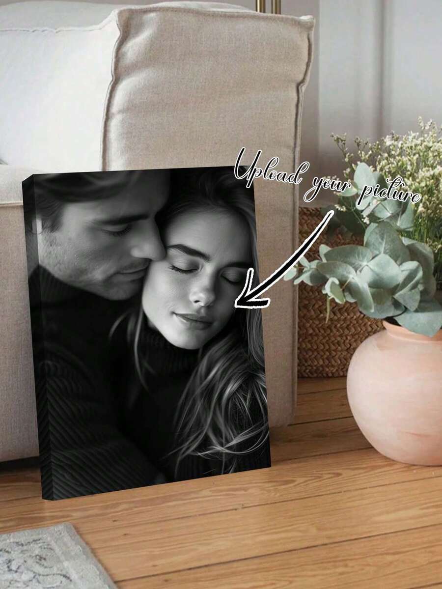1 Stück personalisierte Leinwandkunst Poster, individualisierte Leinwand Wandkunst, Paar Leinwand Wandmalerei, Ehepartner individuelle Foto Bedruckung, Hochzeitsfoto Leinwand Druck, geeignet für Badezimmer, Schlafzimmer, Büro, Wohnzimmer, Wanddekoration, Heimgeschenk, Geburtstags- und Abschlussgeschenk, zum Schaffen einer gemütlichen Atmosphäre, Herbst Heim-Erneuerung, nordische gemütliche Heimat, warme Atmosphäre, Heim-Harmonie - Verschiedenfarbig - Übersicht 1