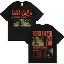 Fashion Hip-Hop Rock Music T-Shirt For Men Retro T-Shirt Pierce Veil I Can't Hear You Tour 2025 Merch T-Shirt Y2k Top - màu đen - Xem 1