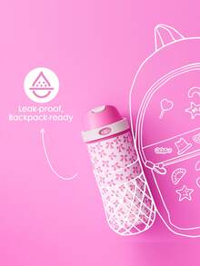 Meoky 18oz Vacuum Insulated Water Bottle with 2-in-1 Straw and Spout Lid, Insulated Cup, Keep Cold 24H, Leak-Proof, Fits in Car Cup Holder, Stainless Steel Tumbler for Sports, Travel, and School - 淺粉色 - 查看 5