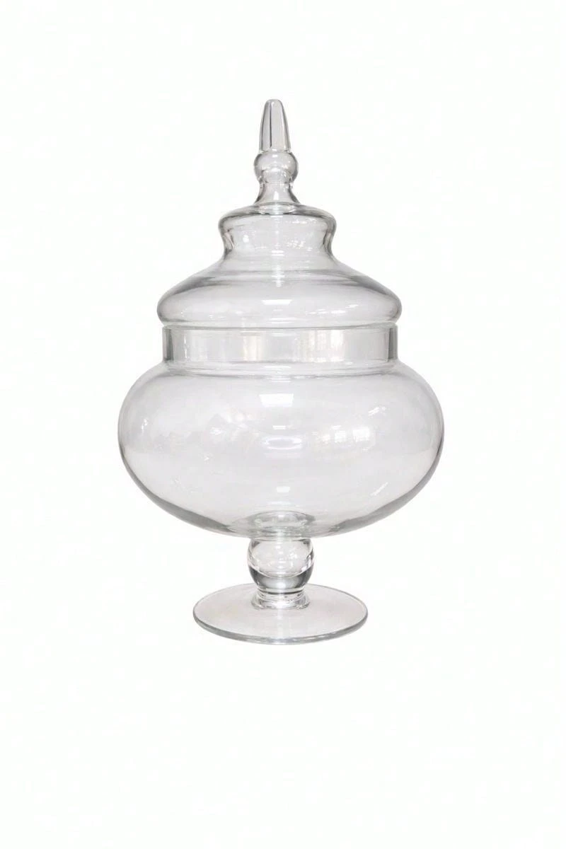 Clear Glass Apothecary Jar With Lid Decorative Storage Approx 33cm - 1PC - View 1