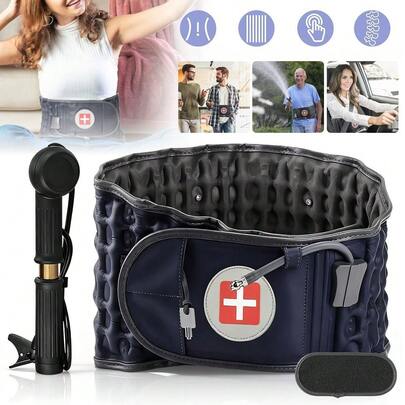 Adjustable Lumbar Support Belt With Built-In 30 H-Shaped Air Columns And An Air Pump | A Must-Have For Office Workers | The Perfect Gift For Holidays, Father's Day, And Lifestyle Enthusiasts.
