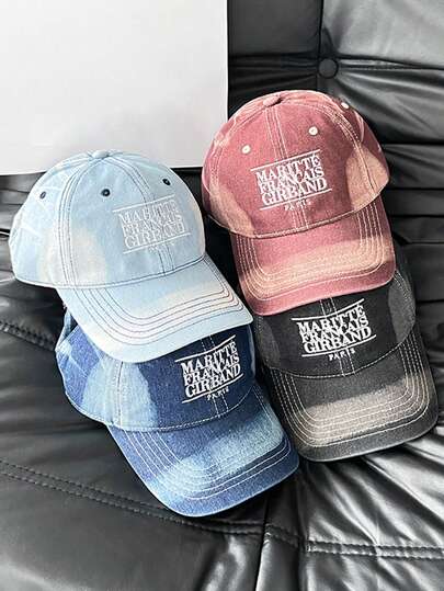 1顶男女通用复古水洗棒球帽，复古街头风时尚个性款，宽檐防晒帽，适合户外活动