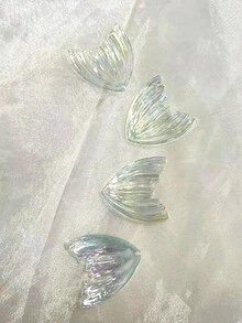 5件/套，约7克，电镀AB彩美人鱼尾巴饰品配件，适用于制作耳环、手链、项链、手机壳挂饰，以及戒指和发夹装饰。情人节装饰礼物，采用优质材料制成，表面光滑厚实。 - 彩色 - 查看 9