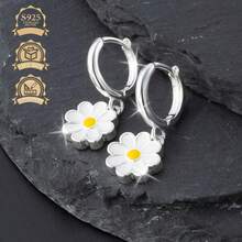 Pendientes colgantes finos para mujer - Plateado - Ver 5