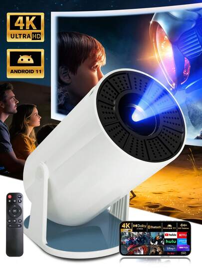 Proyector inteligente compatible con resolución de alta definición, conectividad WiFi y Bluetooth 5.0, equipado con altavoces de alta fidelidad. Resolución nativa de 1080P con ángulo de proyección flexible de 180°. Diseño compacto ideal para cine en casa, presentaciones de negocios y regalos para acampadas. Proyector portátil, herramienta esencial para presentaciones de negocios, cine en casa moderno y experiencia de audio premium. Compatible con dispositivos Android/Windows/iOS/HD/USB.
