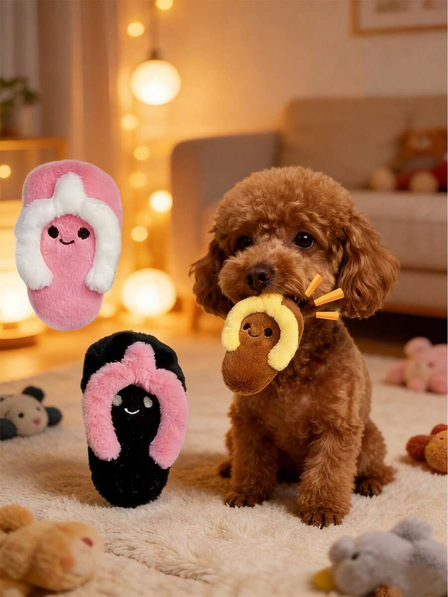 拖鞋形狗狗磨牙玩具 | 聚酯混纺材质，清洁牙齿，拖鞋造型，适合所有犬种，可用于幼犬训练和磨牙期 - 彩色 - 查看 1