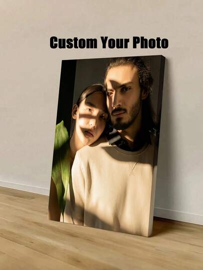 1pc Customized Canvas Wall Art, Personalized Poster, Cozy Framed Canvas Painting, Suitable For Valentine's Day, Wedding Anniversary, Mother's Day, Father's Day, New Year Decoration, Bedroom Decor, Customizable Gift