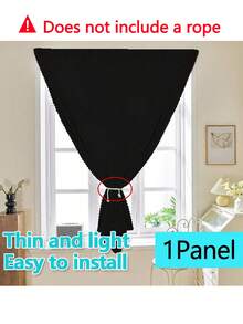 1pc Self-Adhesive Portable 100% Blackout Window Curtain, No Drilling Needed Sunshade Fabric For Windows, Doors, Bedrooms, Basements - Heat Insulation, Darkening Kitchen & Room, Suitable For All Seasons,Fall Decor,Autumn Decor,Room Decor - Black - View 49
