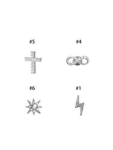 925 Sterling Silver Women's Nose Stud, Luxury Fashion Nose Jewelry - Single - View 4