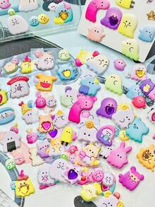 High Quality 3D Cute Stickers, Interesting Shiny Embossed Decor, Random Gemstone Colors, Stereoscopic Interesting Japanese Anime Stickers, Crystal Stickers, Solid Material, Exquisite Stereoscopic Shape, Self-Adhesive Waterproof Non-Stick Decorative Stickers - Multicolor - View 7