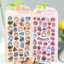 Kawaii 3D Shiny Animal & Food Stickers – Cute Japanese Pop Seal For Scrapbooking, Journals, Kids Crafts, And Decor - Multicolor - View 2